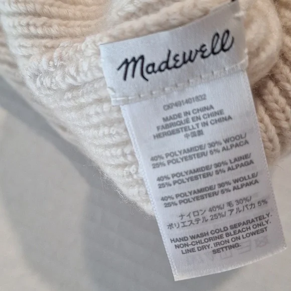Madewell Cream Knit Beanie - Picture 3 of 4
